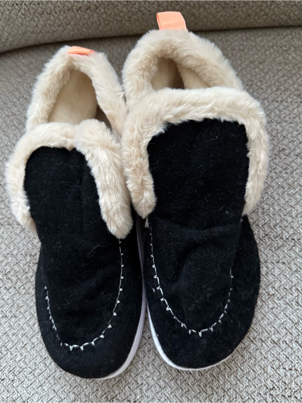 Women's Black Faux-Fur Lined Ankle Booties